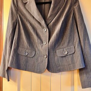 Lane Bryant Charcoal Pinstripe Blazer